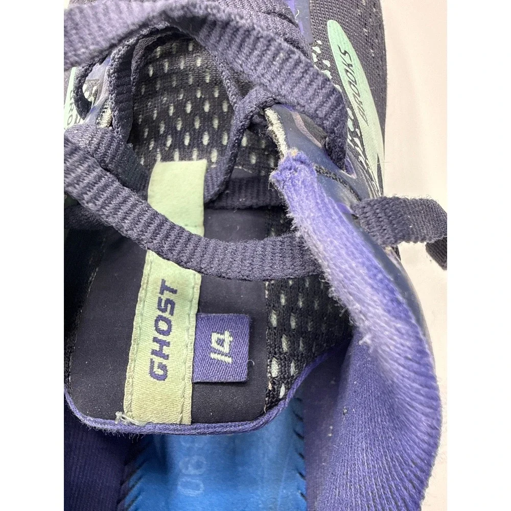 Brooks Ghost 14 Navy Blue Teal Running Shoes Womens Road Training Sneakers